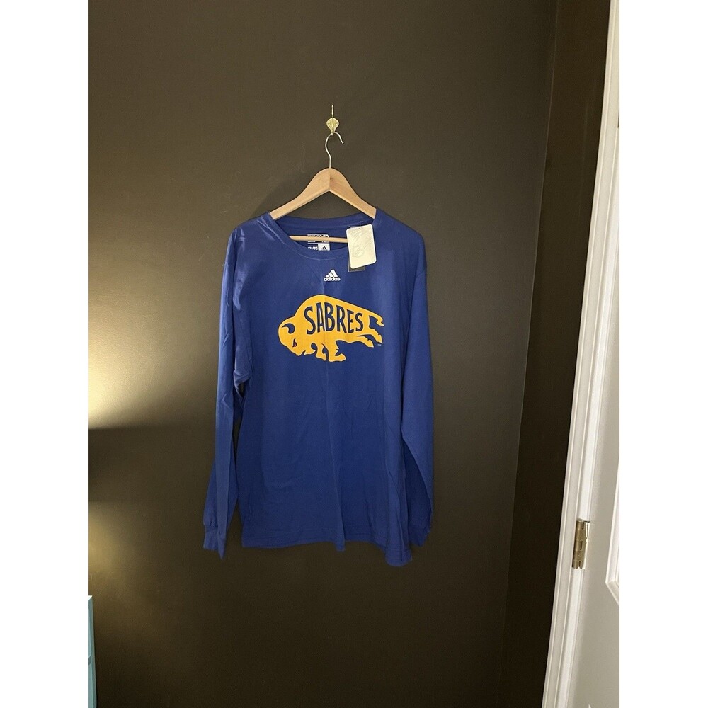 NWT Adidas Buffalo Sabres 2018 Winter Classic Long Sleeve Shirt Blue XL